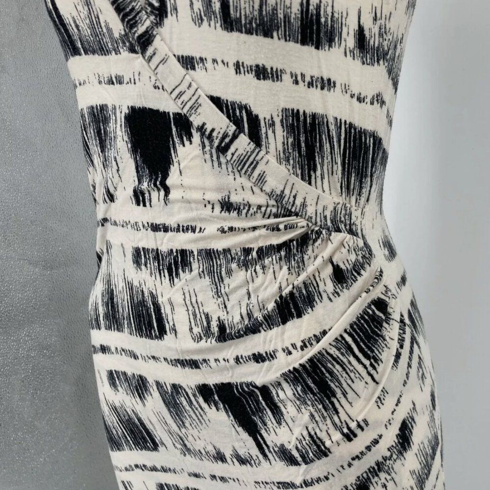 Anthropologie Deletta Dress Small Black White Striped abstract Jersey Stretch S - Picture 5 of 10